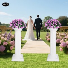 4pcs Roman Column For Wedding Landscaping Pillar Event Decorative Columnar White