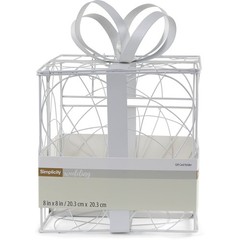 Wedding Card Box 8.5» L X 9» W X 11.2» H – Elegant White Metal Design