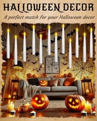 pcs Flameless Taper Candles with Remote, Dimmer, 3D Battery Operated Window 12