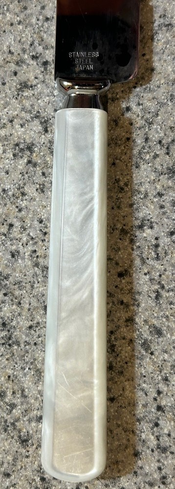 Pearly Handle Wedding Cake Knife Stainless Steel Japan Serrated 13” L