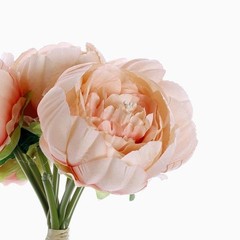 PEACH 10″ SILK FLOWERS Artificial Peony Bouquet Arrangement Wedding Centerpieces