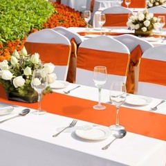24 Pcs Satin Table Runner Bulk 12 x 108 Inches Long Table Runners Orange