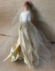 Vintage Chalk Ware? Bride Wedding Cake Topper UNIQUE Approx 11 inches tall