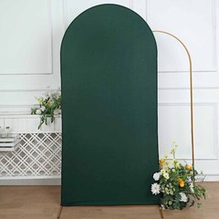 7 ft HUNTER GREEN Matte Fitted Spandex Round Top Arch Backdrop STAND COVER Party