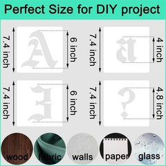 6 Inch Calligraphy Letter Stencils for Painting, 66 PCS Old English Lettering…
