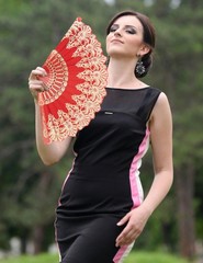 EOSAU Handheld Chinese Folding Fan Hand Fans for Women 5 Mixed Colors