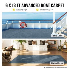 Gray Marine Carpet 6 ft x 13.1 ft Boat Carpet Rugs Indoor Outdoor Rugs for Patio
