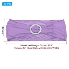 10Pcs 14″x5″ Stretch Chair Sashes Bows Chair Bands Sash with Buckle Purple