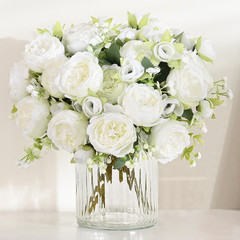 MARTINE MALL 2 Packs Peonies Artificial Flowers, White Artificial Peonies, Silk