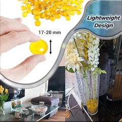 Flat Glass Marbles Yellow – 1 lb (100 pcs, 17–20 mm) Decorative Yellow_Color