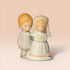 Vtg. 80s Bride and Groom The Christopher Collection Wedding Cake Topper Classic