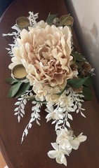 Elegant Wedding Centerpiece Ivory Floral Gold Branch Bird Candle Holder Decor