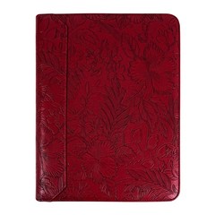 Vintage Red Embossed Planner Binder,Padfolio for Women,Leather Binder 3 Ring,…