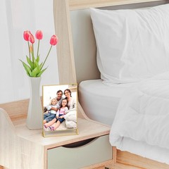 12Pack 4 x 6 Clear Acrylic Wedding Table Number Holder Stands with Gold Borde…