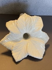 epergne bouquet holder white floral bridal flower stem vase, Signed