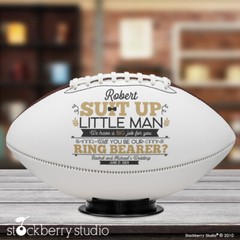Ring Bearer Proposal Football Gift for Wedding Party Personalized Jr. Groomsman