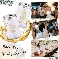 50 Pieces White Wedding Can Cooler Sleeves Bulk Engagement Party Favors