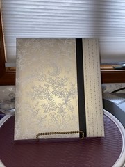 Hallmark Ivory With Black Buckle Bling Rhinestones Wedding Album.