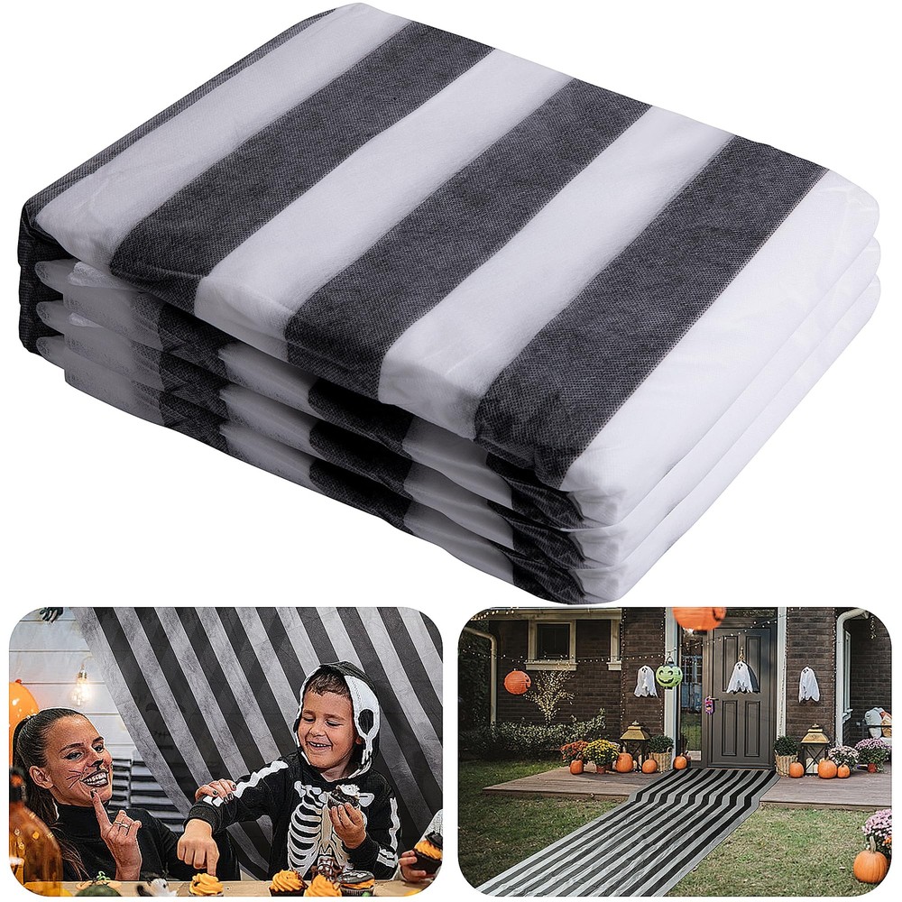 99×3.3ft Black and White Striped Gossamer Roll Halloween Sheer Gossamer Strip…