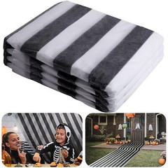 99×3.3ft Black and White Striped Gossamer Roll Halloween Sheer Gossamer Strip…