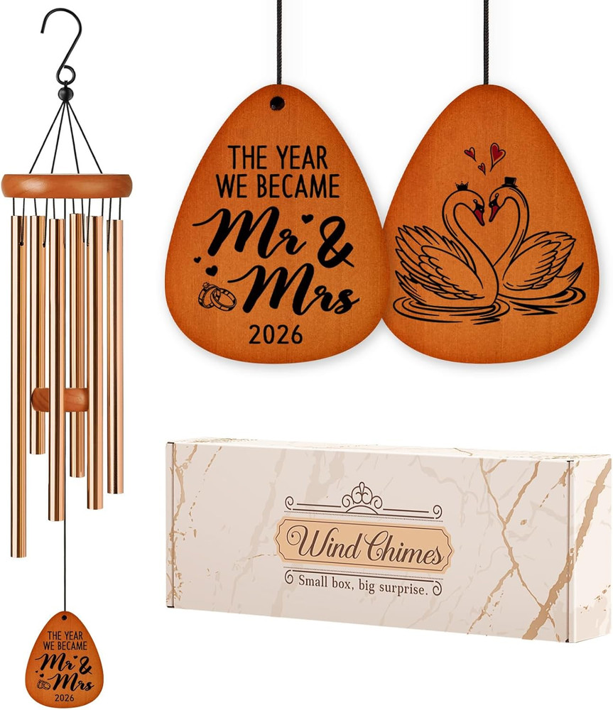 Wedding Engagement Gifts for Couples, Mr and Mrs Gift Windchimes, Gift for Newly