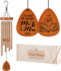 Wedding Engagement Gifts for Couples, Mr and Mrs Gift Windchimes, Gift for Newly