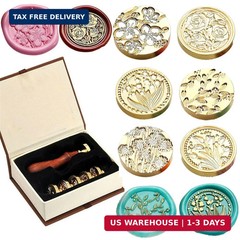 JUPPE 6pcs Flower Wax Seal Stamp Set, Cherry Blossom Rose Bell Orchid Branches T
