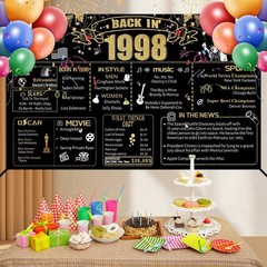 28th Decorative Cloth for Women or Men, Birthday Banner With Holes, Built-in …