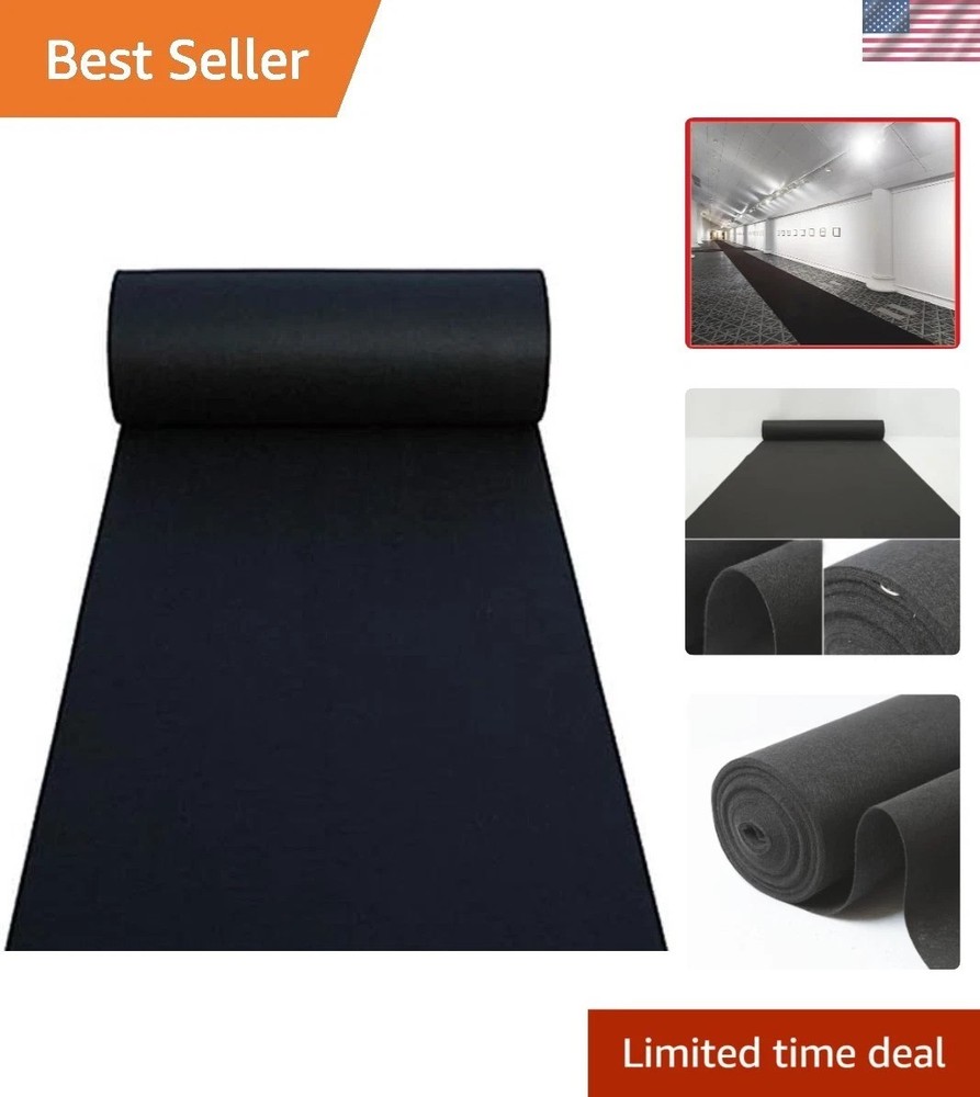 Versatile 30 Feet Black Aisle Runner for Weddings & Outdoor Celebrations