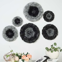 6 pack 12″ 16″ 20″ Charcoal Grey Tissue Paper Carnation Flowers Backdrop