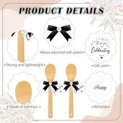 Jingmore 36 Set Bridal Shower Party Favors Bamboo Black Ribbon Black Star