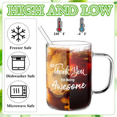 6 Pcs Thank You Gifts for Teacher Employee Appreciation Gifts 16Oz Thank You for