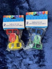 Balloon Tie Tool (2 Packs) – Party Balloon Ties – Red, Green, Blue, Yellow