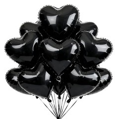 18Pcs Heart Balloons Heart Shaped 18 Inch Foil Balloons for Valentine’s Black