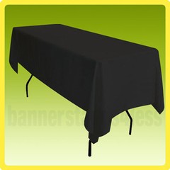 60×126 Table Cover Tablecloth Rectangle Wedding Banquet Event POLYESTER – BLACK