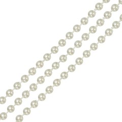 5.5 Yards Pearl Beads Garland, 6mm Faux Pearl Ribbon Pearls Chain String