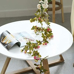 Artificial Rose Flower Vine String Lights,20 White+Pink rose 3 Modes / 20led