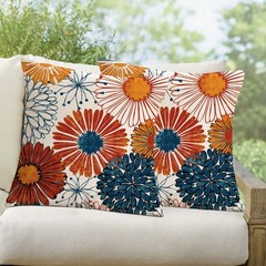 Jartinle Navy Blue Dahlia Flower 18″ x (Pack of 2), Burnt Orange