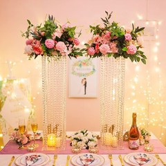 Nuptio Centerpieces for Wedding Table Vases – 2 Pcs 31.5in Tall Flower Vase C…