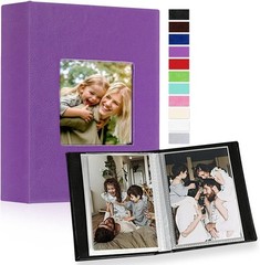 Photo Album 4×6 50 Pockets 2 Packs, Small Mini Capacity Leather Photo Albums, Ea