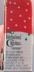 CHRISTMAS CAKE KNIFE SET International Silver ** NEW Open Box **