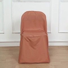 50 Terracotta Polyester FOLDING Flat CHAIR COVERS Wedding Party Banquet
