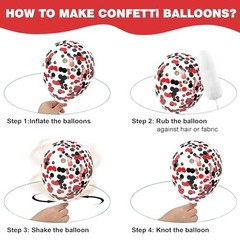 Red and Black Balloons, 50Pcs Red Latex Balloons 12In Black Red Black and White
