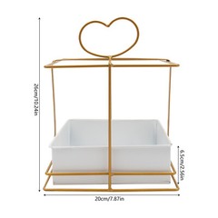 Gold Metal Square Baskets Set of 10 20 × 6.5 cm Iron Centerpiece Planters
