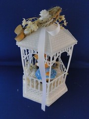 New Vintage Bakery Crafts Teddy Bear Country Dancers Gazebo Wedding CakeTop,