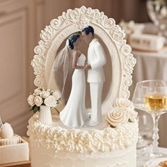 Wedding Bride and Groom Cake Topper Romantic Couple Figurine Cake Plastic Topper