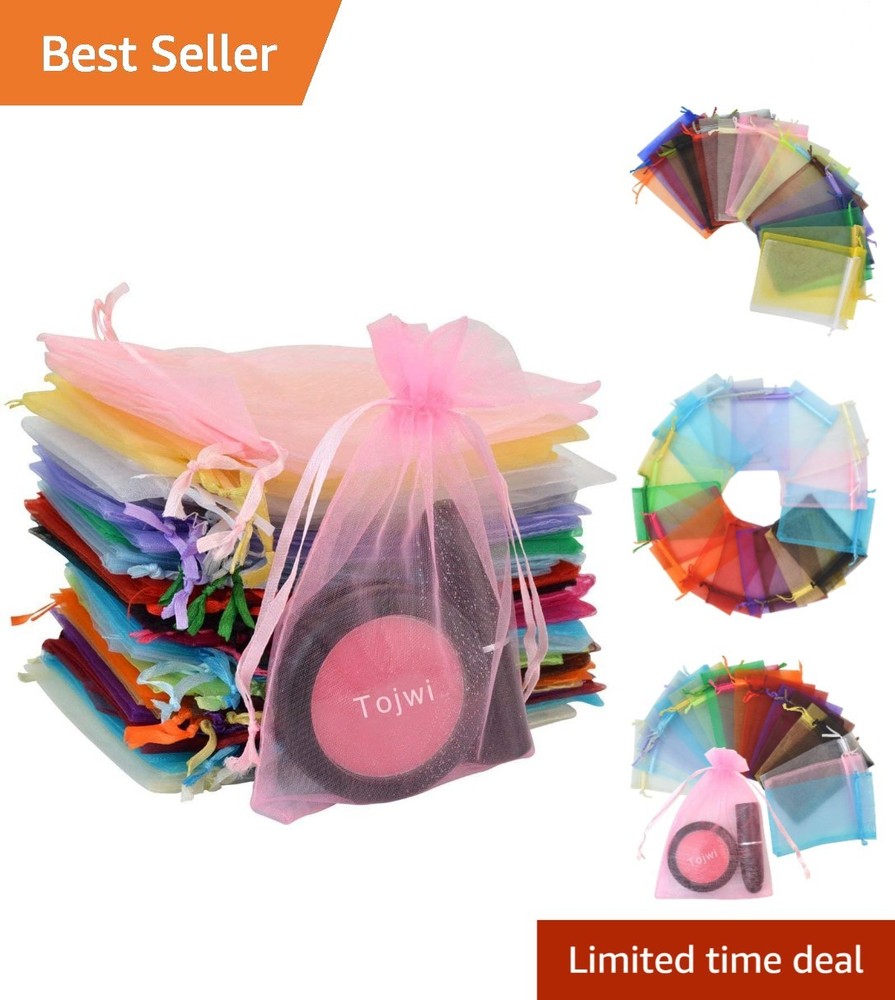 Versatile 50pcs Satin Drawstring Organza Pouches, 3.54×4.33 for Every Occasion
