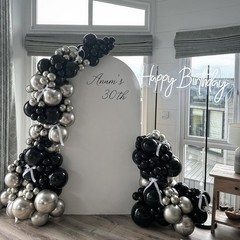KBZVNAF Black and Silver Latex Balloons – 60 Pack 12 inch Black Metallic Silver