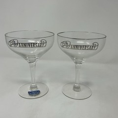 25TH Wedding ANNIVERSARY TOASTING CHAMPAGNE GLASSES 4 Oz Silver City