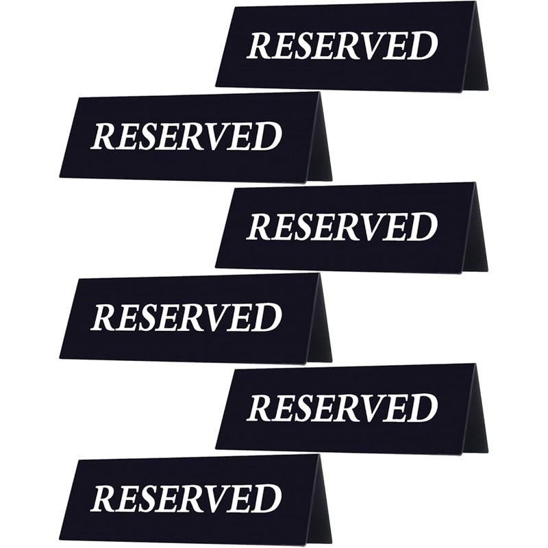Reserved Table Signs Set 6 Pieces Acrylic Wedding Guest Seating Decor Event New